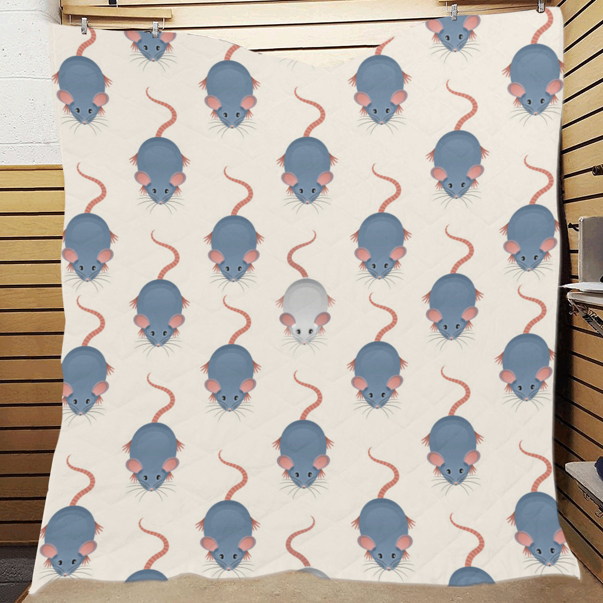 Rat Pattern Print Design 03 Premium Quilt