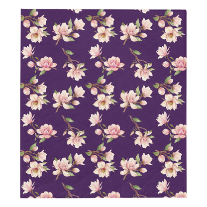 Magnolia Pattern Print Design MAG02 Premium Quilt