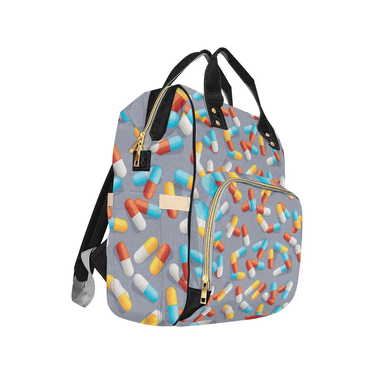 Pill Pattern Print Design A01 Diaper Bag Backpack