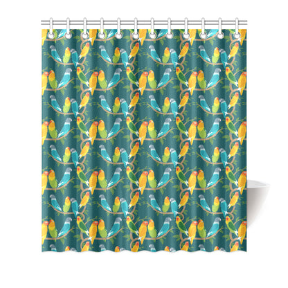 Lovebird Pattern Print Design 02 Shower Curtain