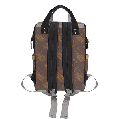 Tuba Pattern Print Design 02 Diaper Bag Backpack