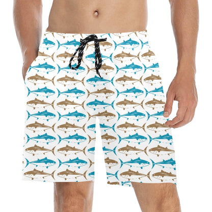 Tuna Fish Print Design LKS301 Men's Swim Trunks Beach Shorts