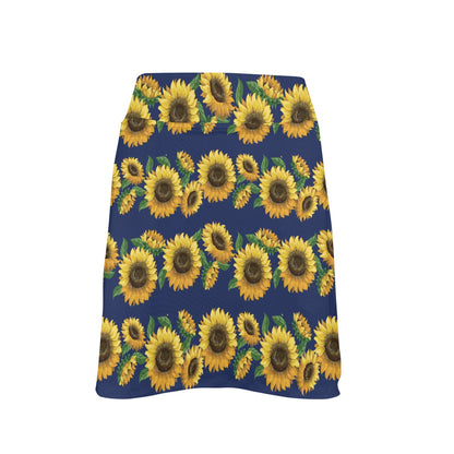 Sunflower Print Design LKS307 17" Golf & Pickleball Skort with Pockets