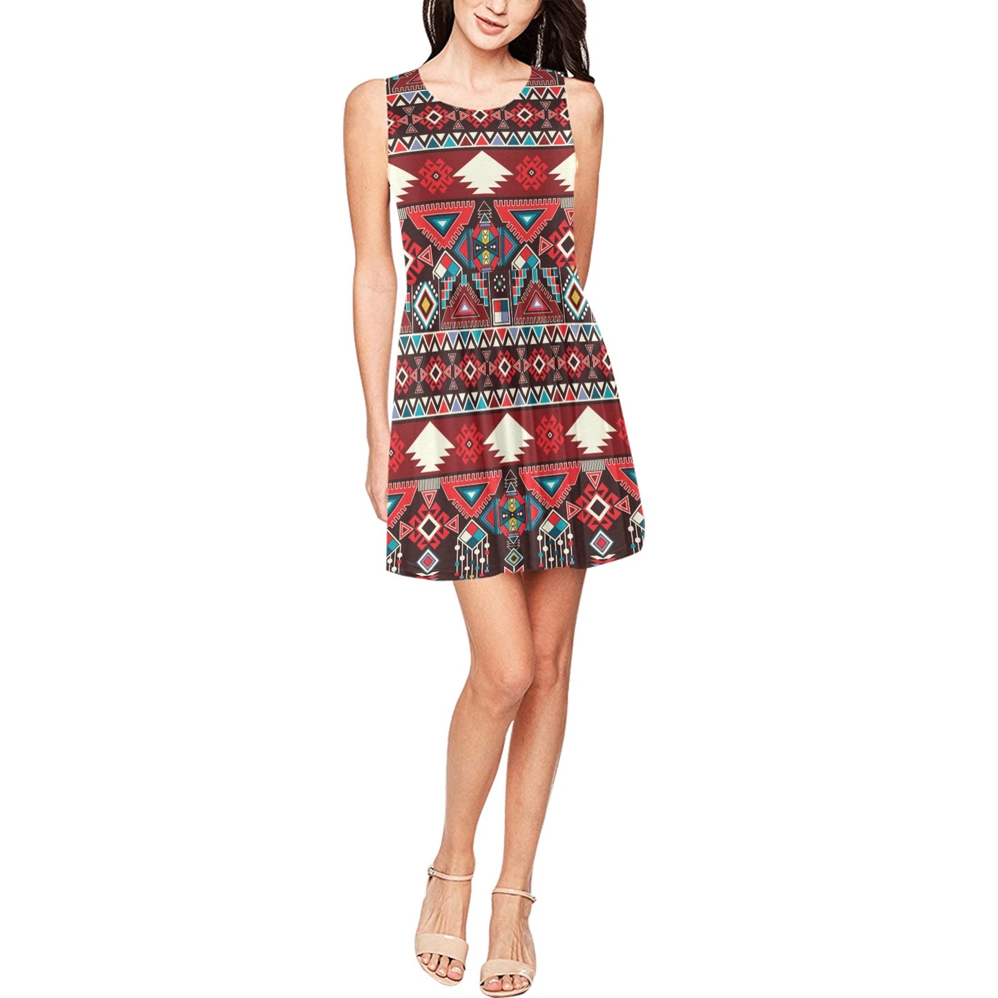 Tribal Aztec Indians native american Sleeveless Dress