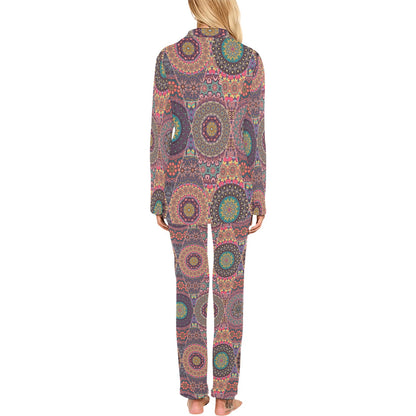 Bohemian Pattern Print Design 07 Women's Long Pajama Set