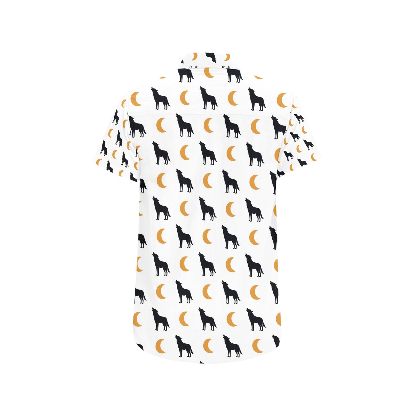 Witch Pumpkin Halloween Print LKS302 Men Short Sleeve Button Up Shirt