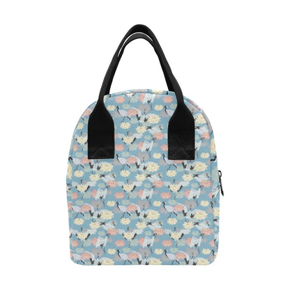 Water Lily Print Design LKS304 Insulated Lunch Bag