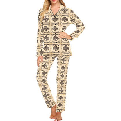 Native American Themed Design Print Women's Long Pajama Set