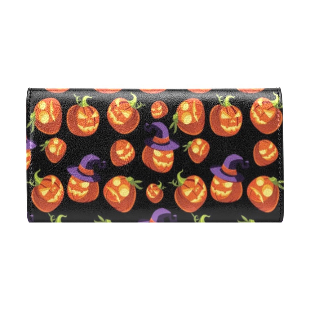 Witch Pumpkin Halloween Print LKS302 Women's Trifold Wallet