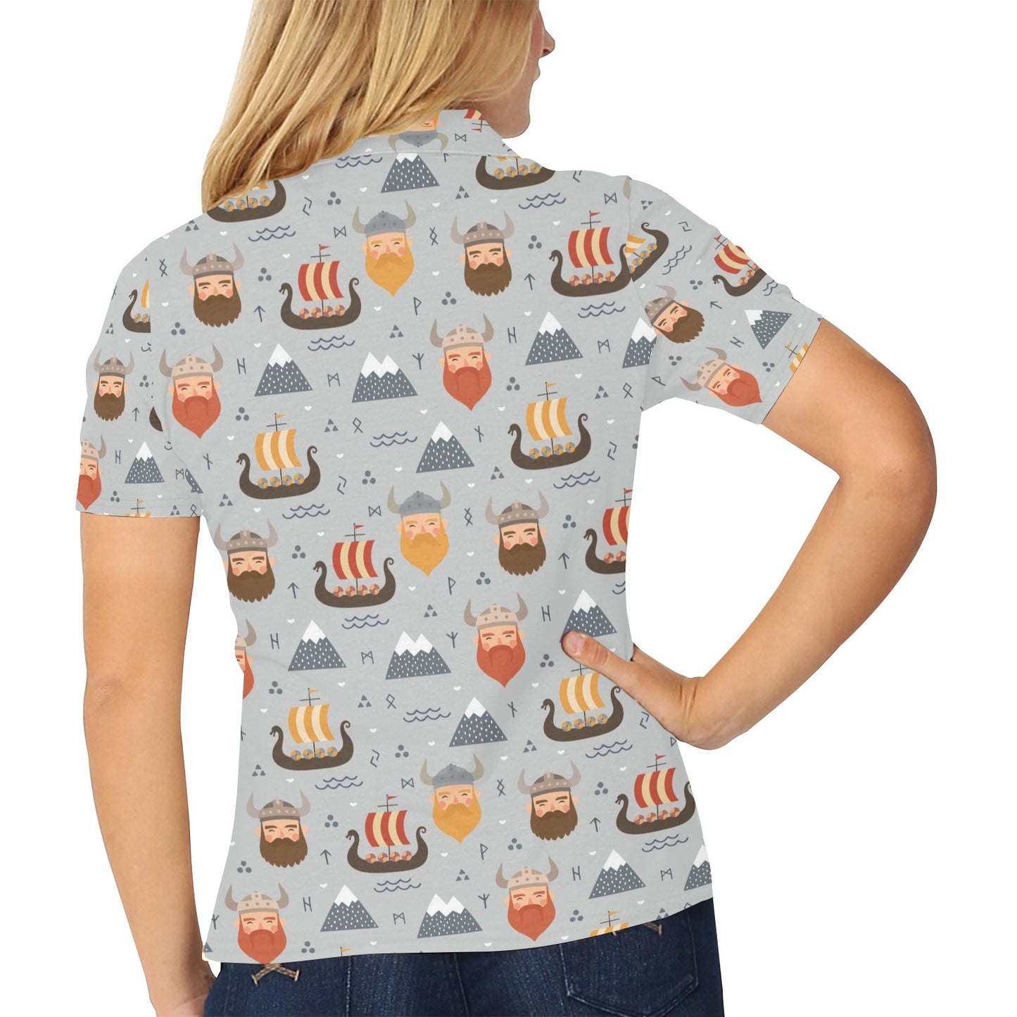 Vikings Print Design LKS307 Women's Polo Shirt