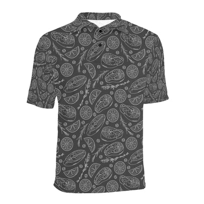 Steak Print Design LKS301 Men Polo Shirt