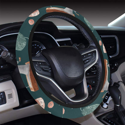 Sewing Equipment Print Design LKS307 Steering Wheel Cover with Elastic Edge