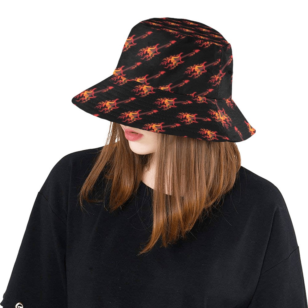Electric Guitar Print Design LKS406 Unisex Bucket Hat