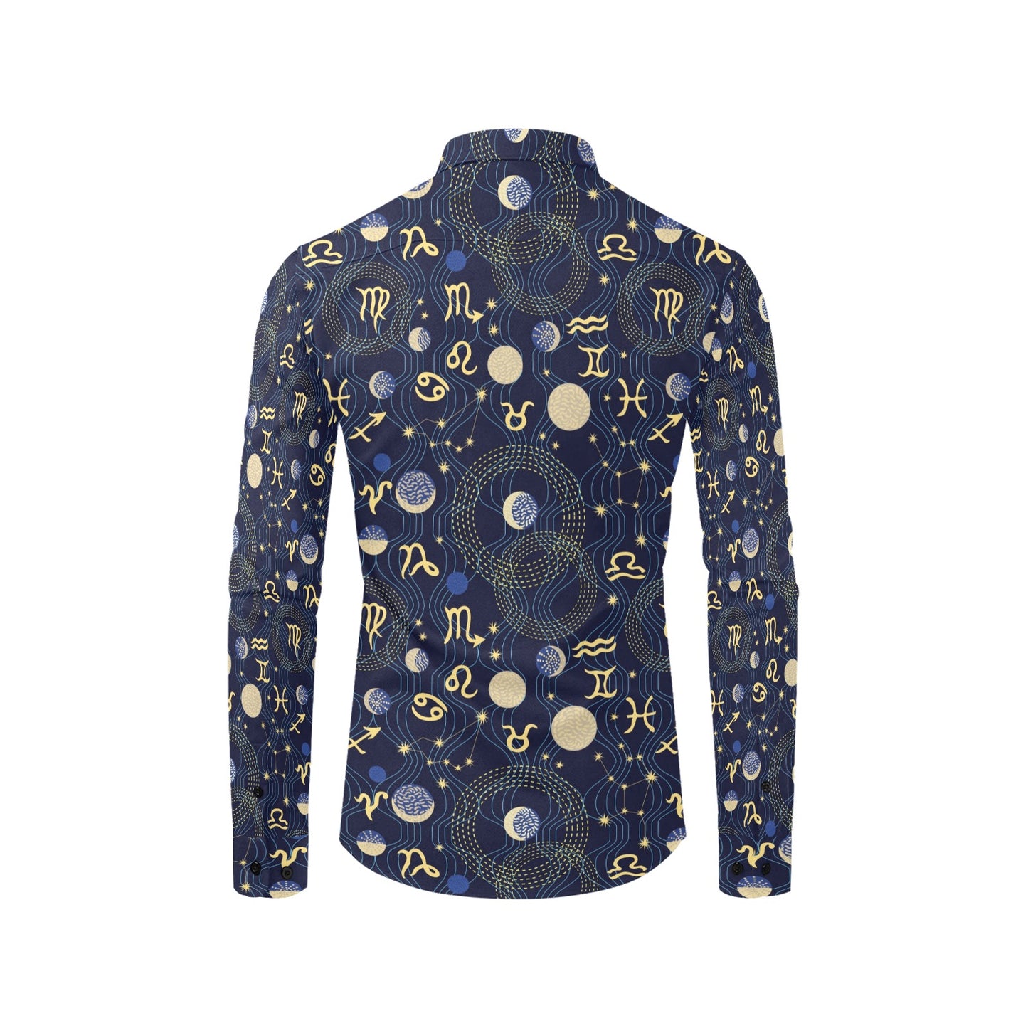 Zodiac Print Design LKS302 Men's Long Sleeve Dress Shirt