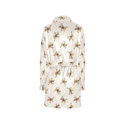 Cowboy Pattern Print Design 01 Women's Fleece Robe