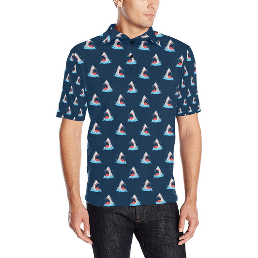 Shark Print Design LKS3010 Men Polo Shirt