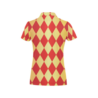 Harlequin Pattern Print Design 03 Women's Polo Shirt