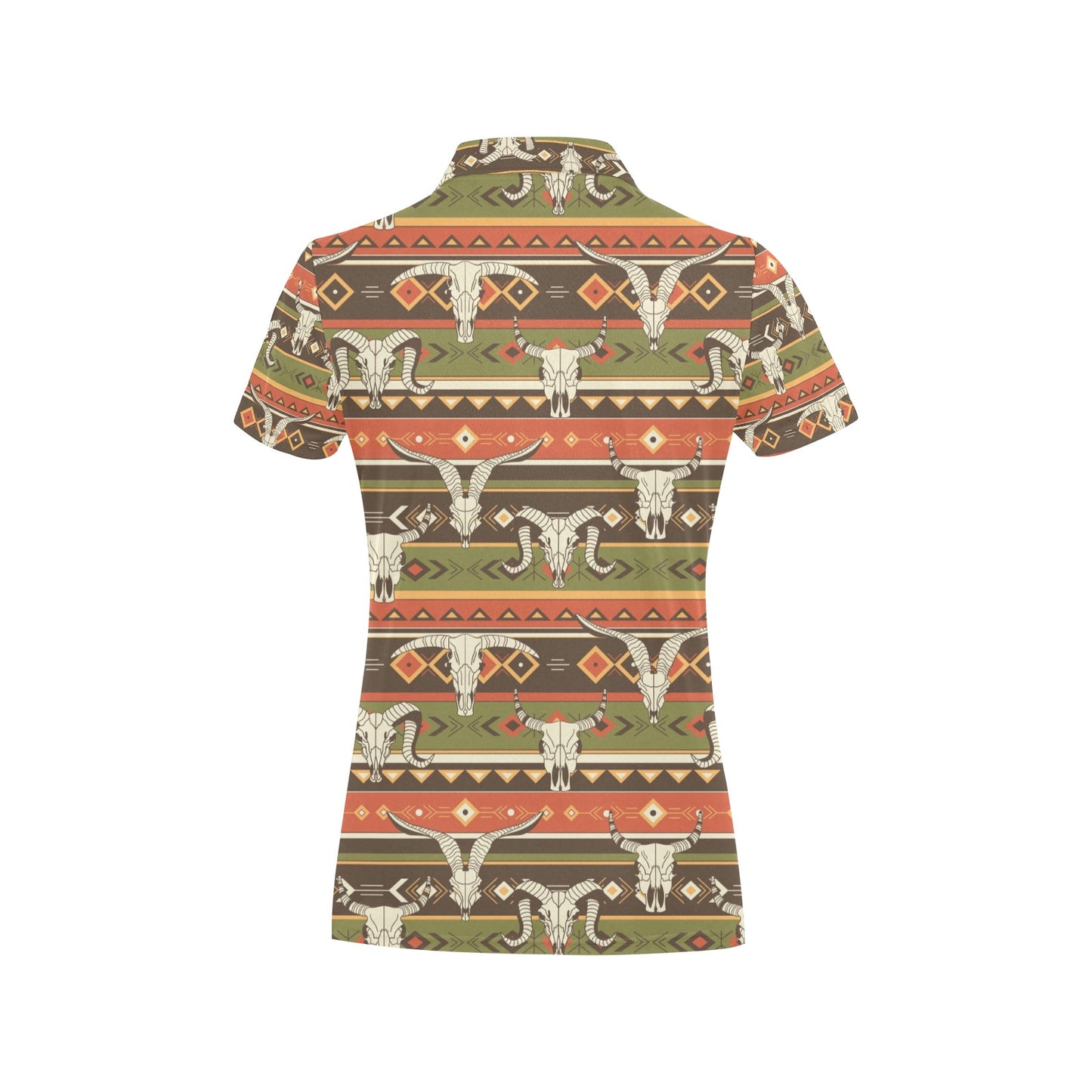 American indian Skull Animal Women's Polo Shirt