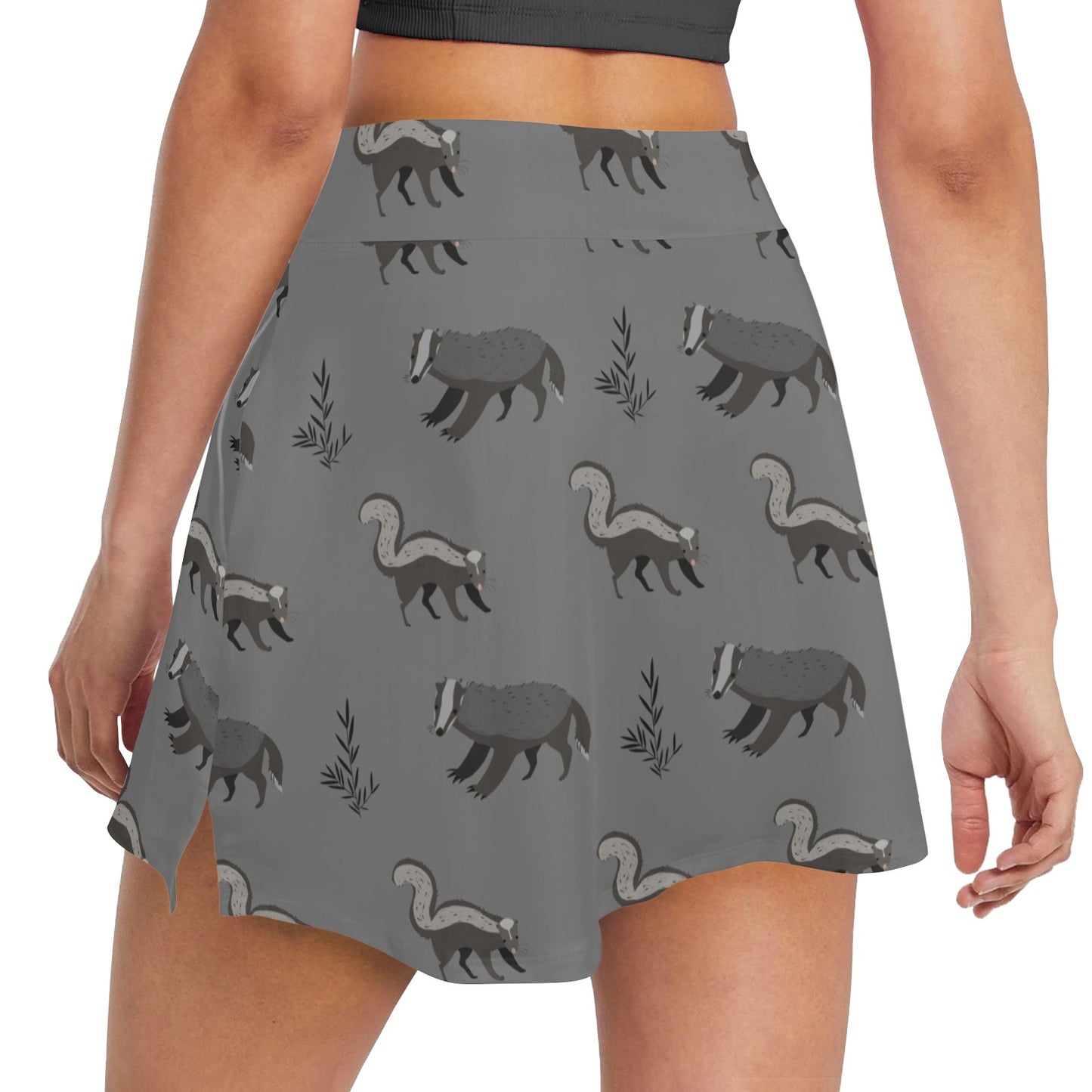 Skunk Print Design LKS301 17" Golf & Pickleball Skort with Pockets