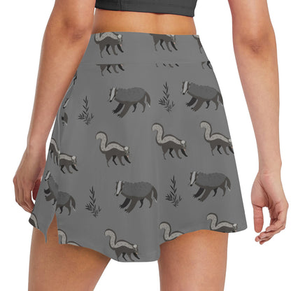 Skunk Print Design LKS301 17" Golf & Pickleball Skort with Pockets