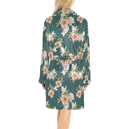 Iris Pattern Print Design IR01 Women's Fleece Robe