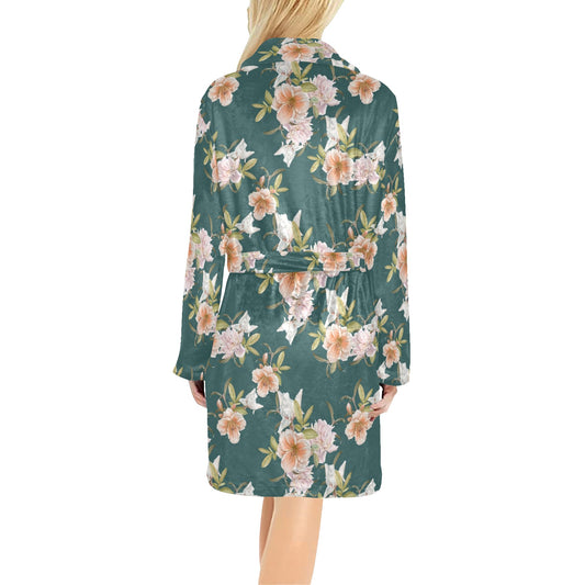 Iris Pattern Print Design IR01 Women's Fleece Robe