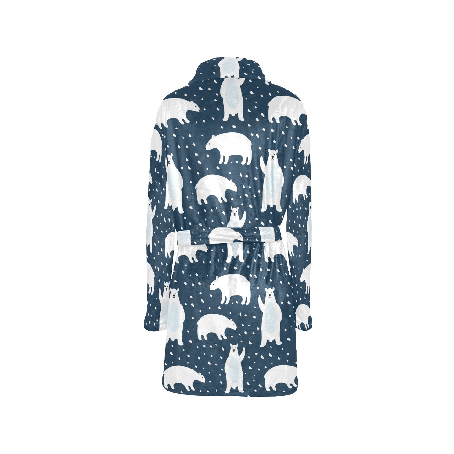 Polar Bear Pattern Print Design A02 Women's Fleece Robe