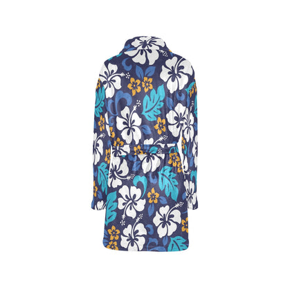 Hibiscus Pattern Print Design HB030 Women's Fleece Robe