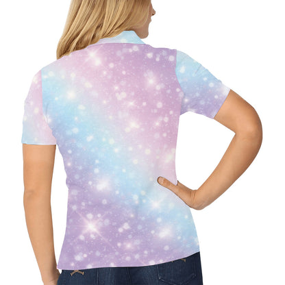 Cosmic Pastel Pattern Print Design 02 Women's Polo Shirt