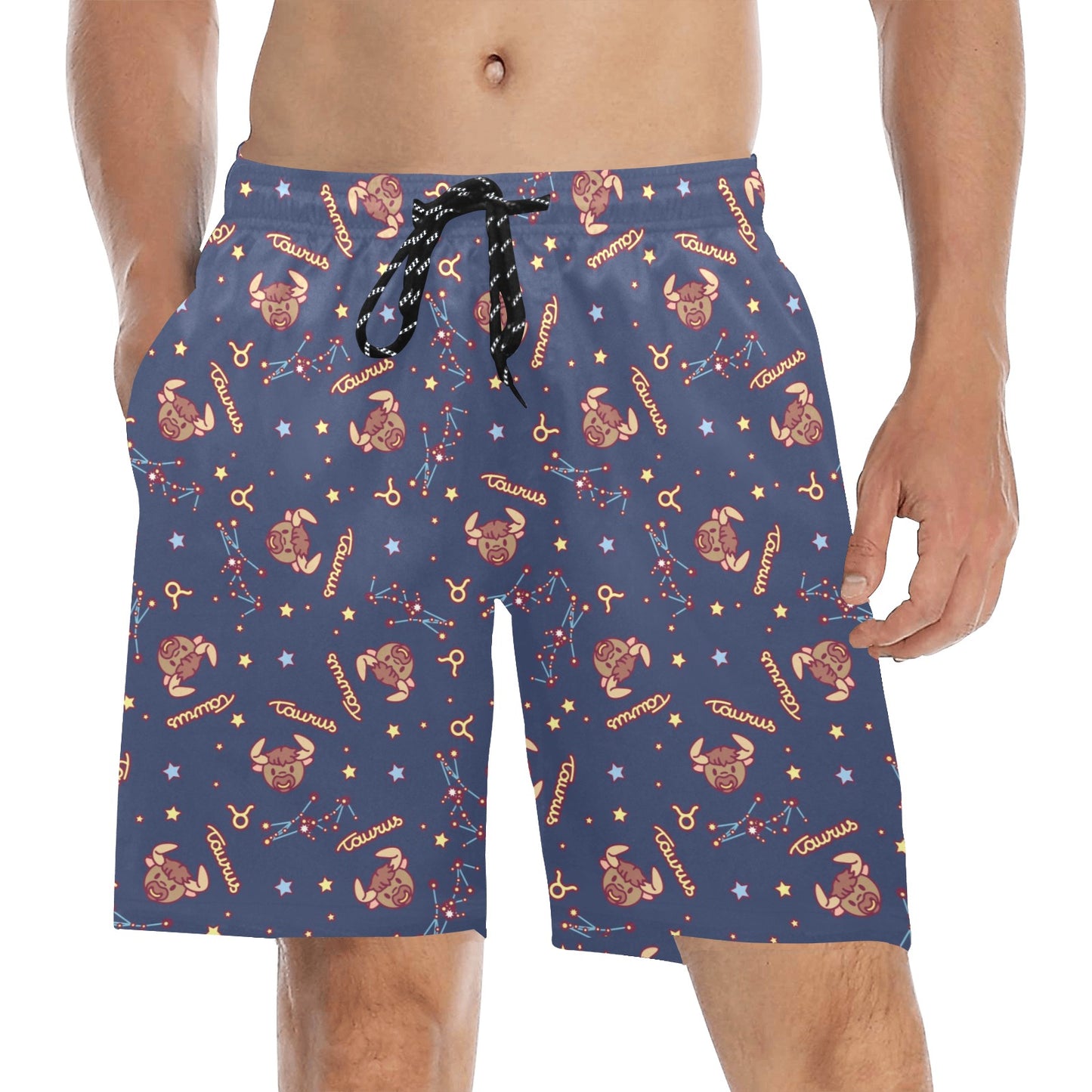Taurus Print Design LKS304 Men's Swim Trunks Beach Shorts