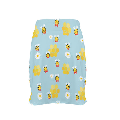 Bee Cute Print Design LKS304 17" Golf & Pickleball Skort with Pockets