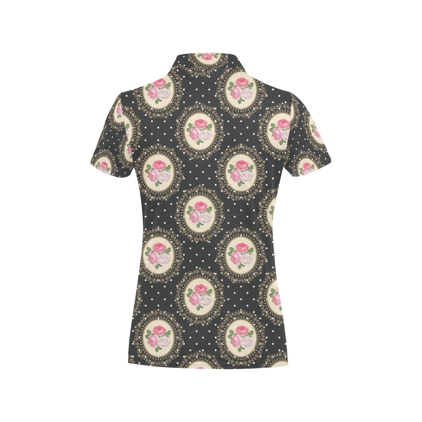 Rose Pattern Print Design RO015 Women's Polo Shirt