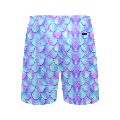 Mermaid Tail Design Print Pattern Men's Swim Trunks Beach Shorts