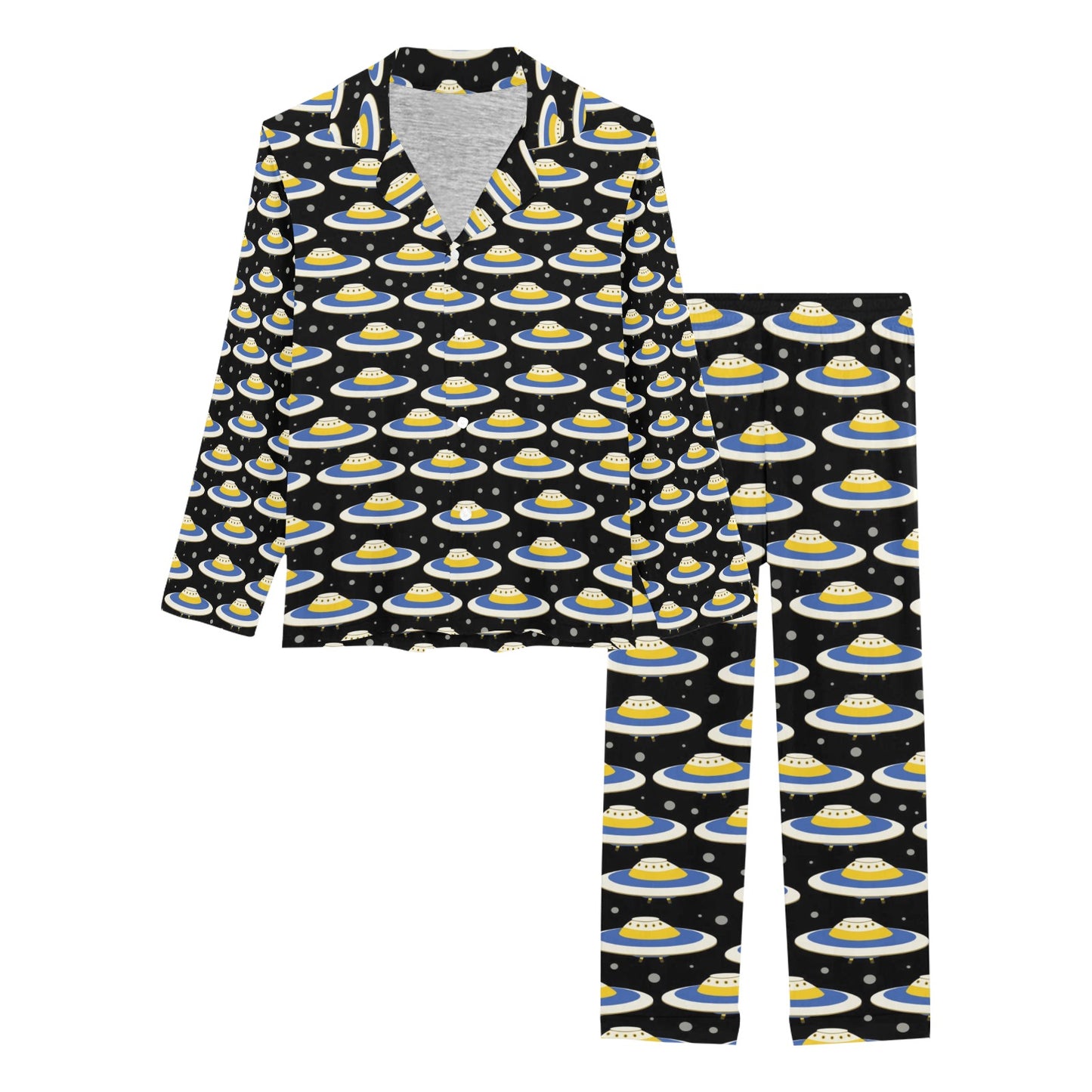 UFO Print Design LKS303 Women's Long Pajama Set
