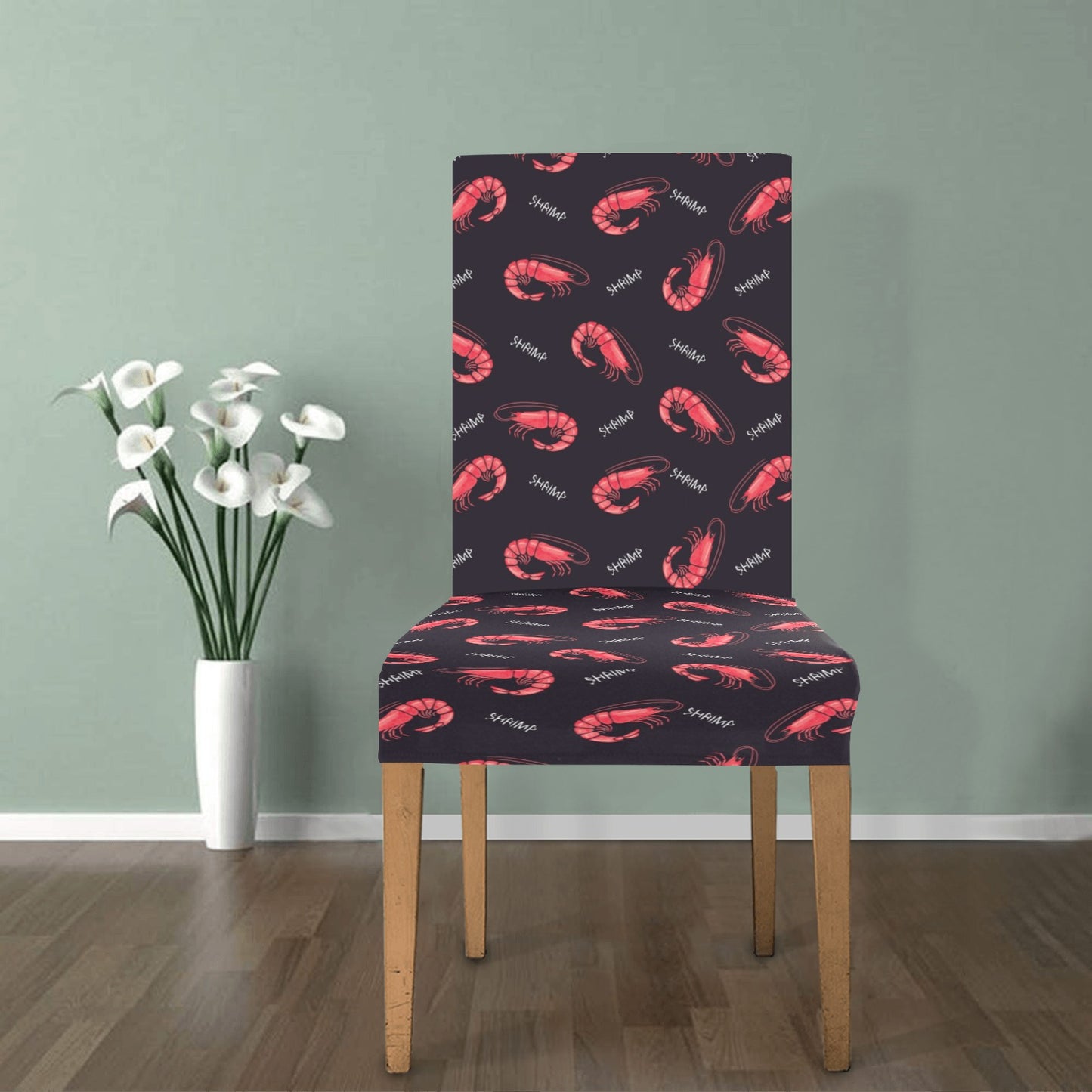 Shrimp Print Design LKS302 Dining Chair Slipcover