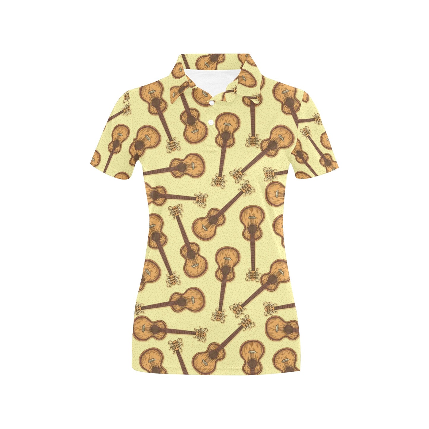Acoustic Guitar Print Design LKS402 Women's Polo Shirt