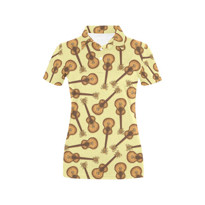 Acoustic Guitar Print Design LKS402 Women's Polo Shirt