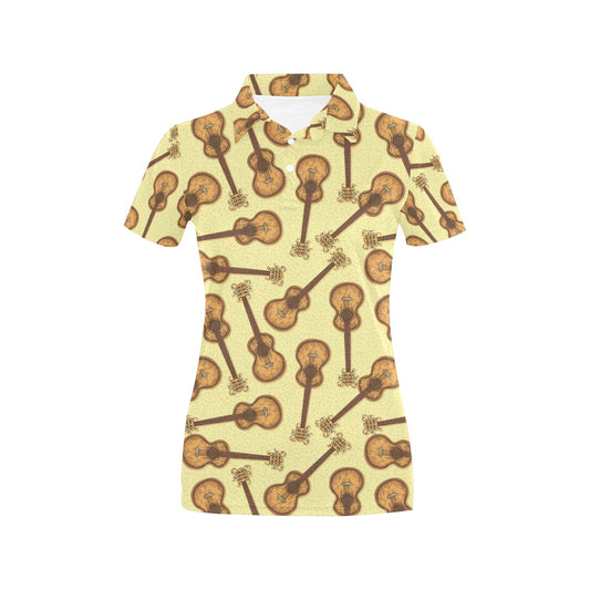 Acoustic Guitar Print Design LKS402 Women's Polo Shirt