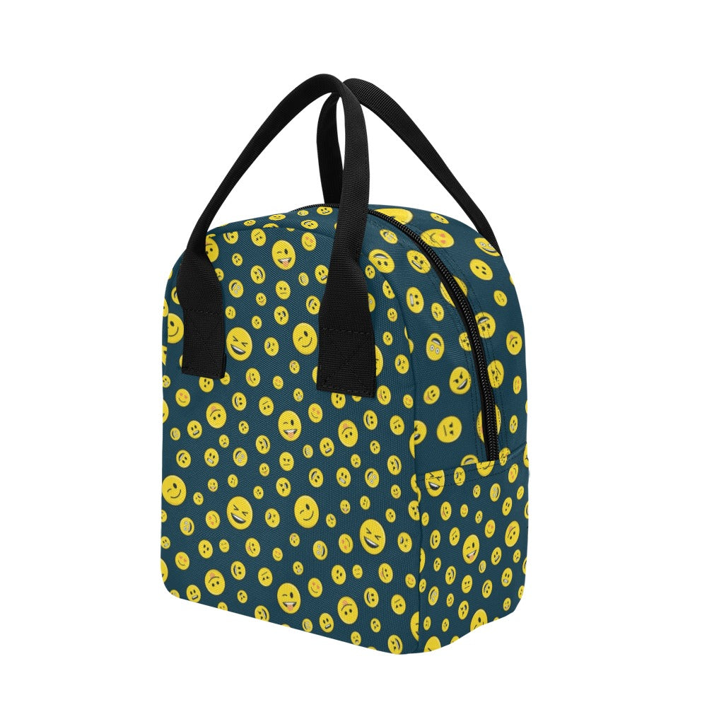 Smiley Face Emoji Print Design LKS301 Insulated Lunch Bag