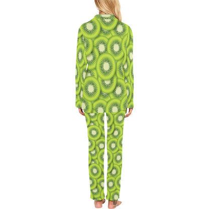 Kiwi Pattern Print Design KW01 Women's Long Pajama Set