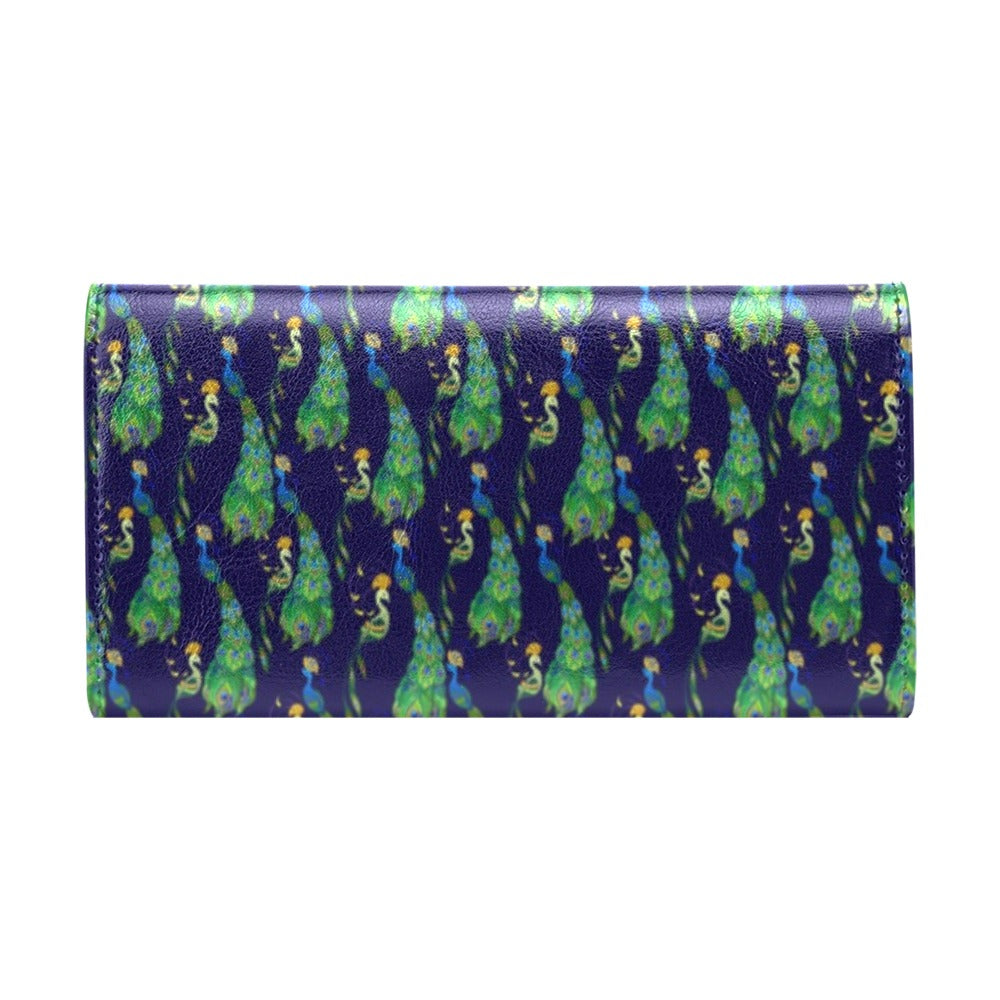 Peacock Art Design Print Women's Trifold Wallet