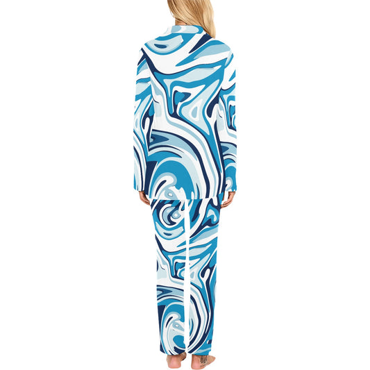 Liquid Pattern Print Design 05 Women's Long Pajama Set