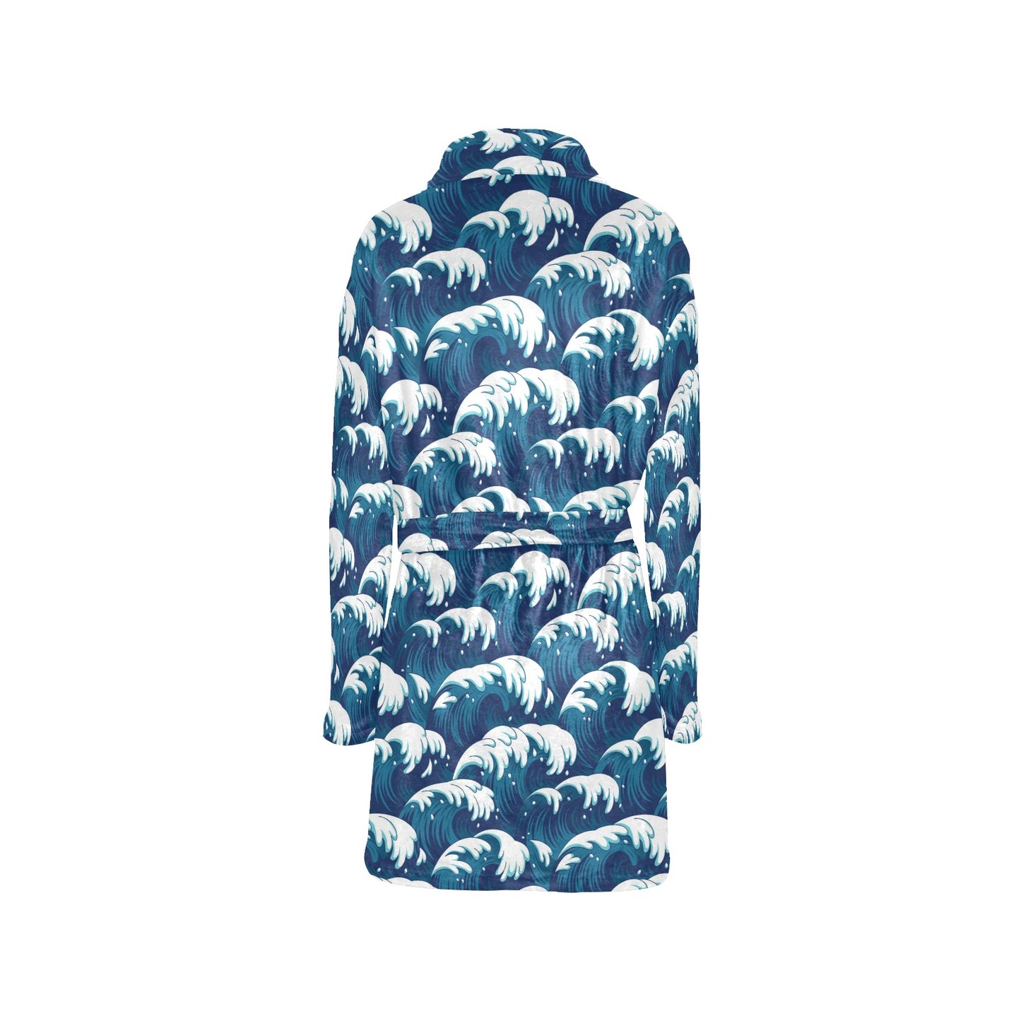Ocean Wave Pattern Print Women's Fleece Robe