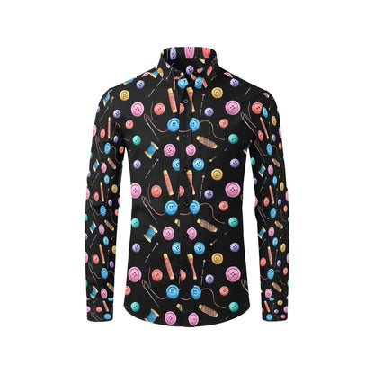 Sewing Print Design LKS309 Men's Long Sleeve Dress Shirt