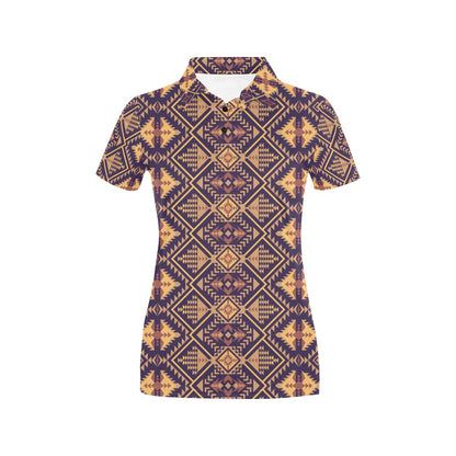 Aztec Pattern Print Design 09 Women's Polo Shirt