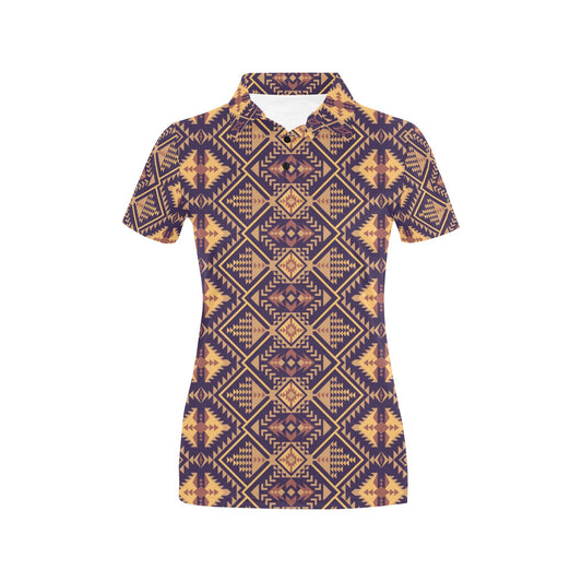 Aztec Pattern Print Design 09 Women's Polo Shirt