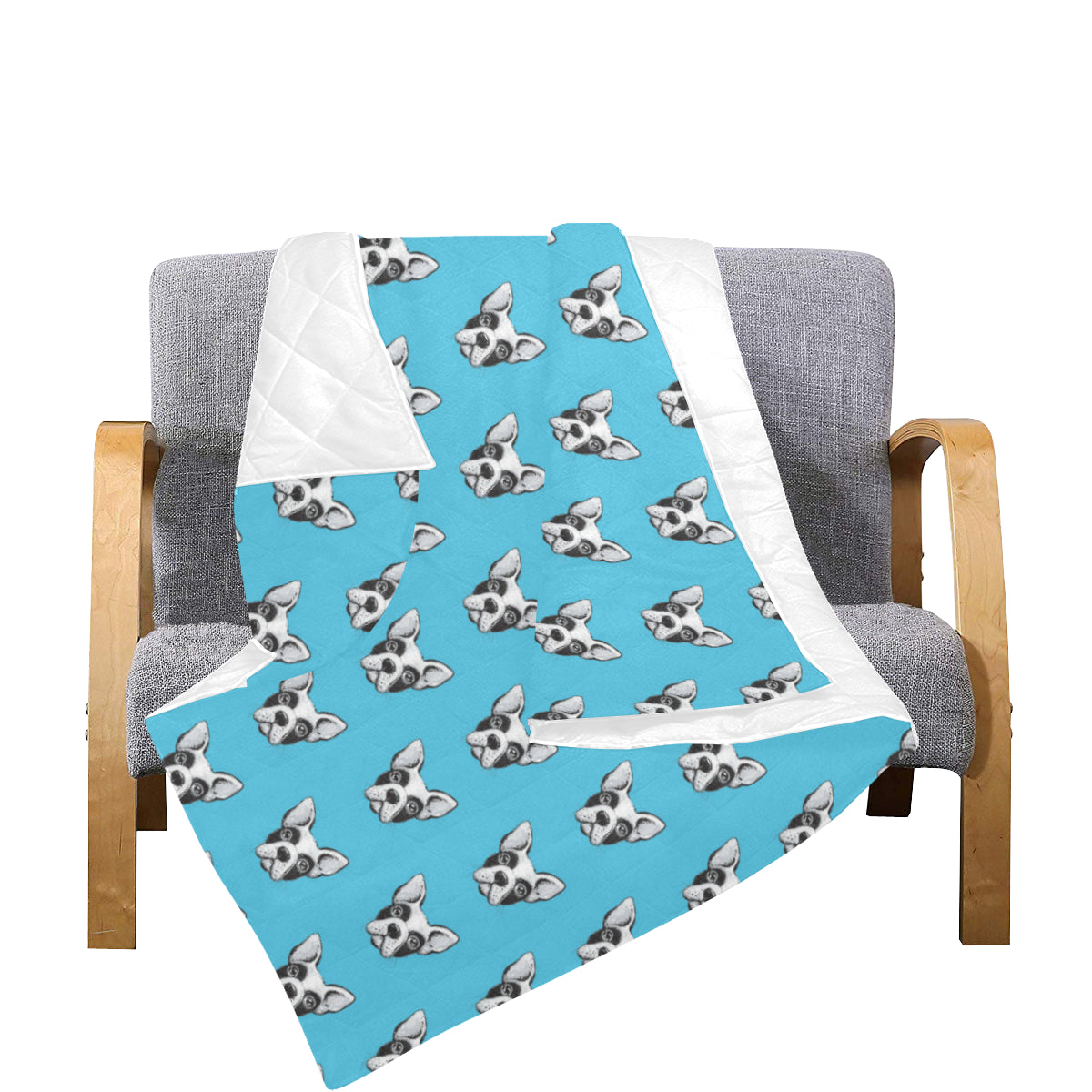 Boston Terrier Pattern Print Design 01 Premium Quilt