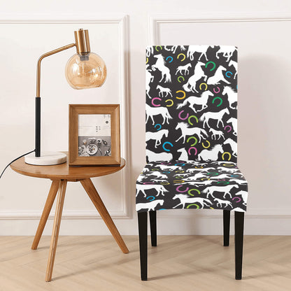 Horse Hoof Colorful Print Design LKS301 Dining Chair Slipcover