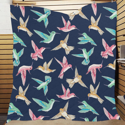 Hummingbird Cute Pattern Print Design 01 Premium Quilt