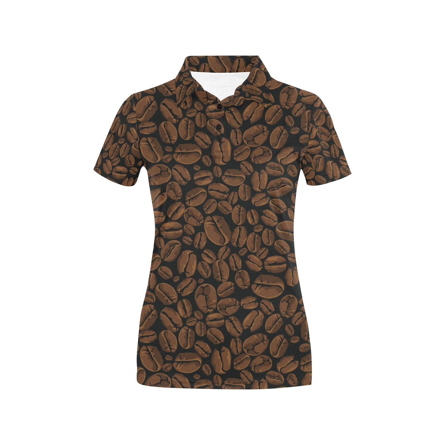 Coffee Pattern Print Design 01 Women's Polo Shirt